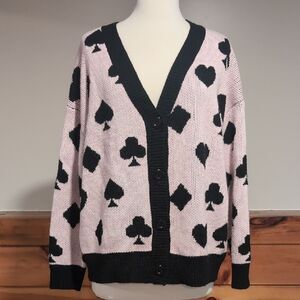 SHEIN Curve Black and Pink Sweater Cardigan